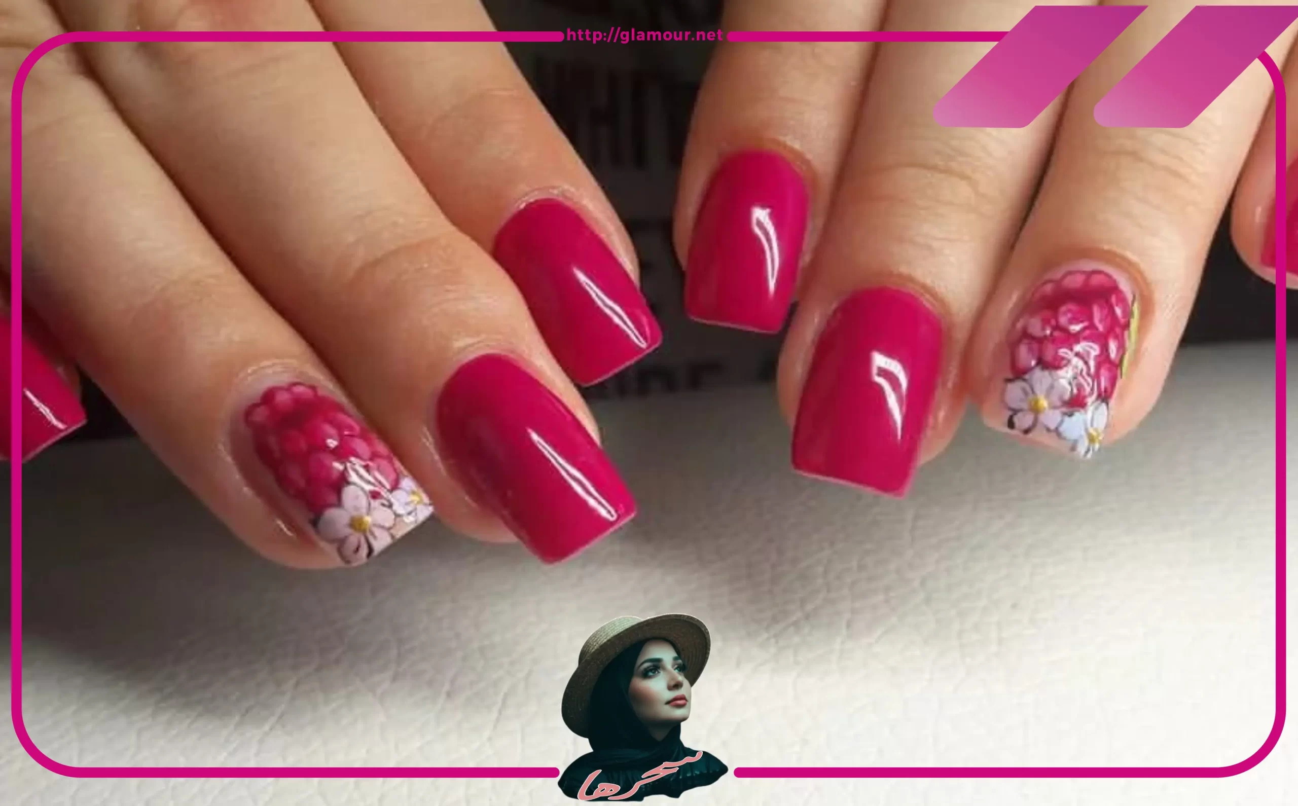 المناكير الوردي الداكن